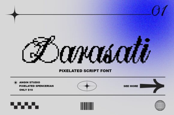 Larasati Pixelated: Spencerian Script with a Digital Soul