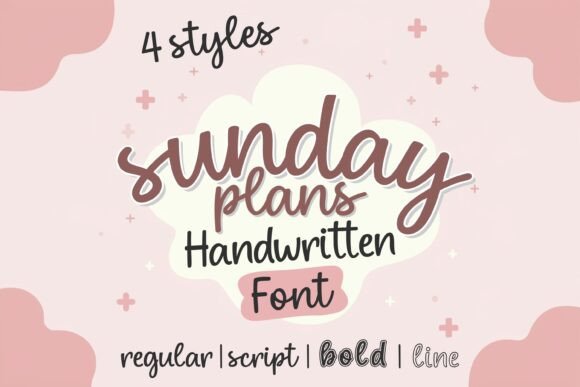 Sunday Plans Bundle: A Modern Handwritten Typeface